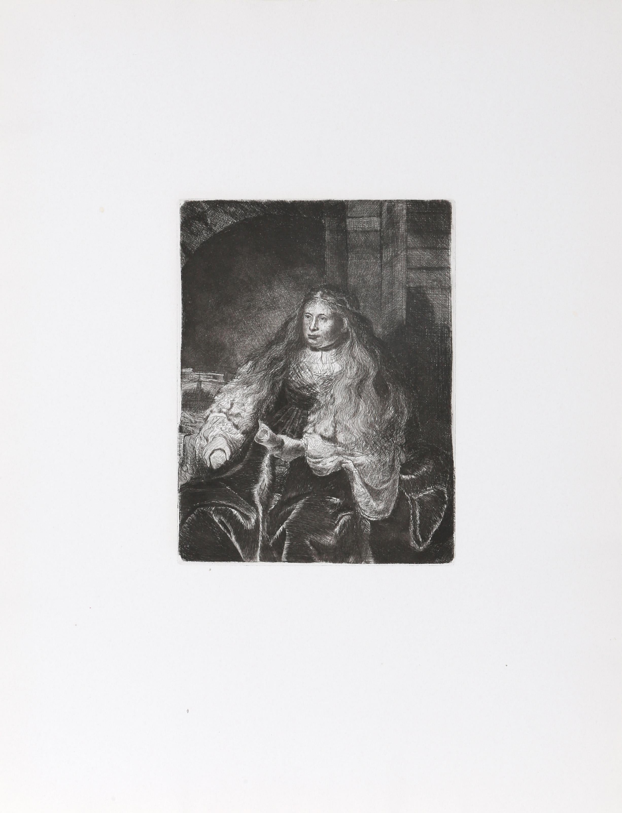 The Great Jewish Bride (B340), Radierung auf Büttenpapier von Rembrandt van Rijn im Angebot 1