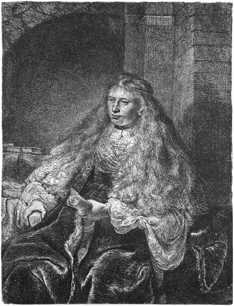 Rembrandt van Rijn Figurative Print - The Great Jewish Bride