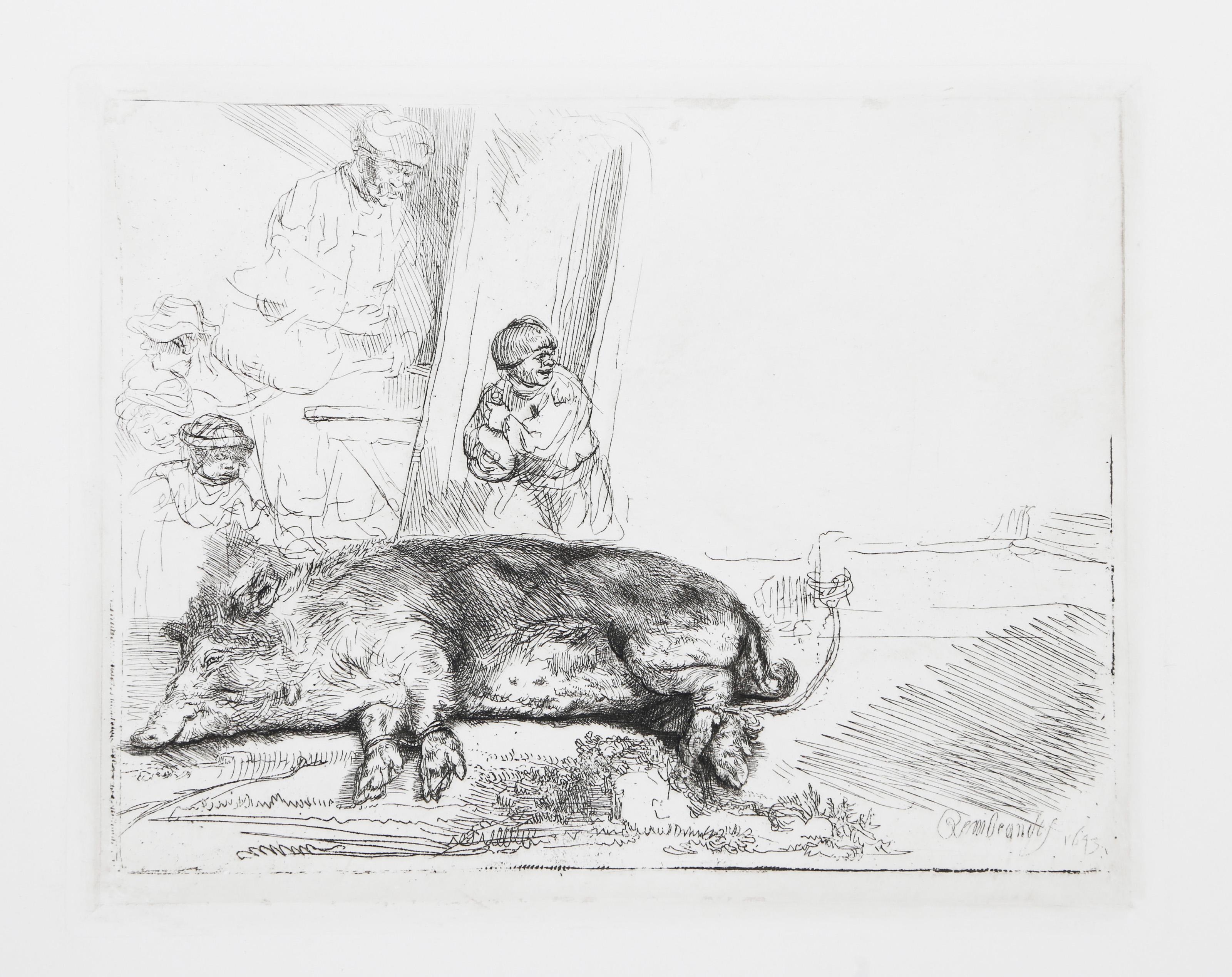 La charrue, gravure sur rivières de Rembrandt van Rijn en vente 1