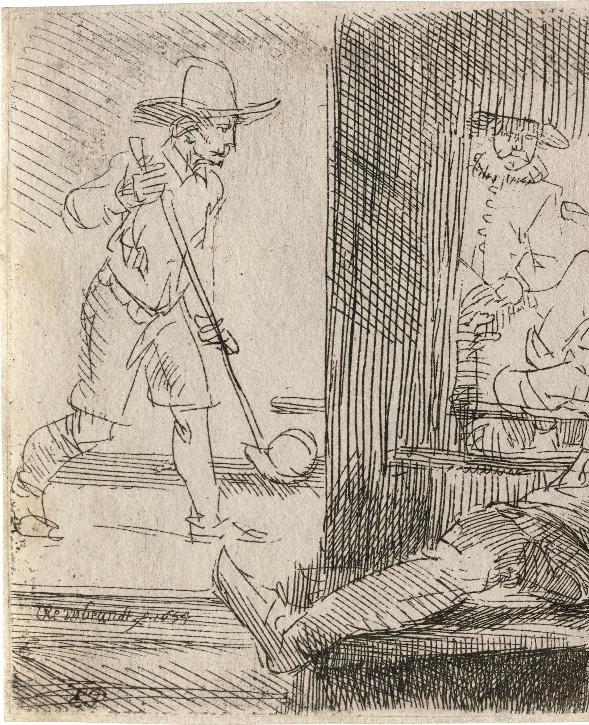 Le joueur de ringball de Rembrandt Van Rijn - Maîtres anciens Print par Rembrandt van Rijn
