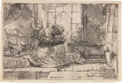 La Vierge et l'enfant avec le chat et le serpent de Rembrandt Van Rijn