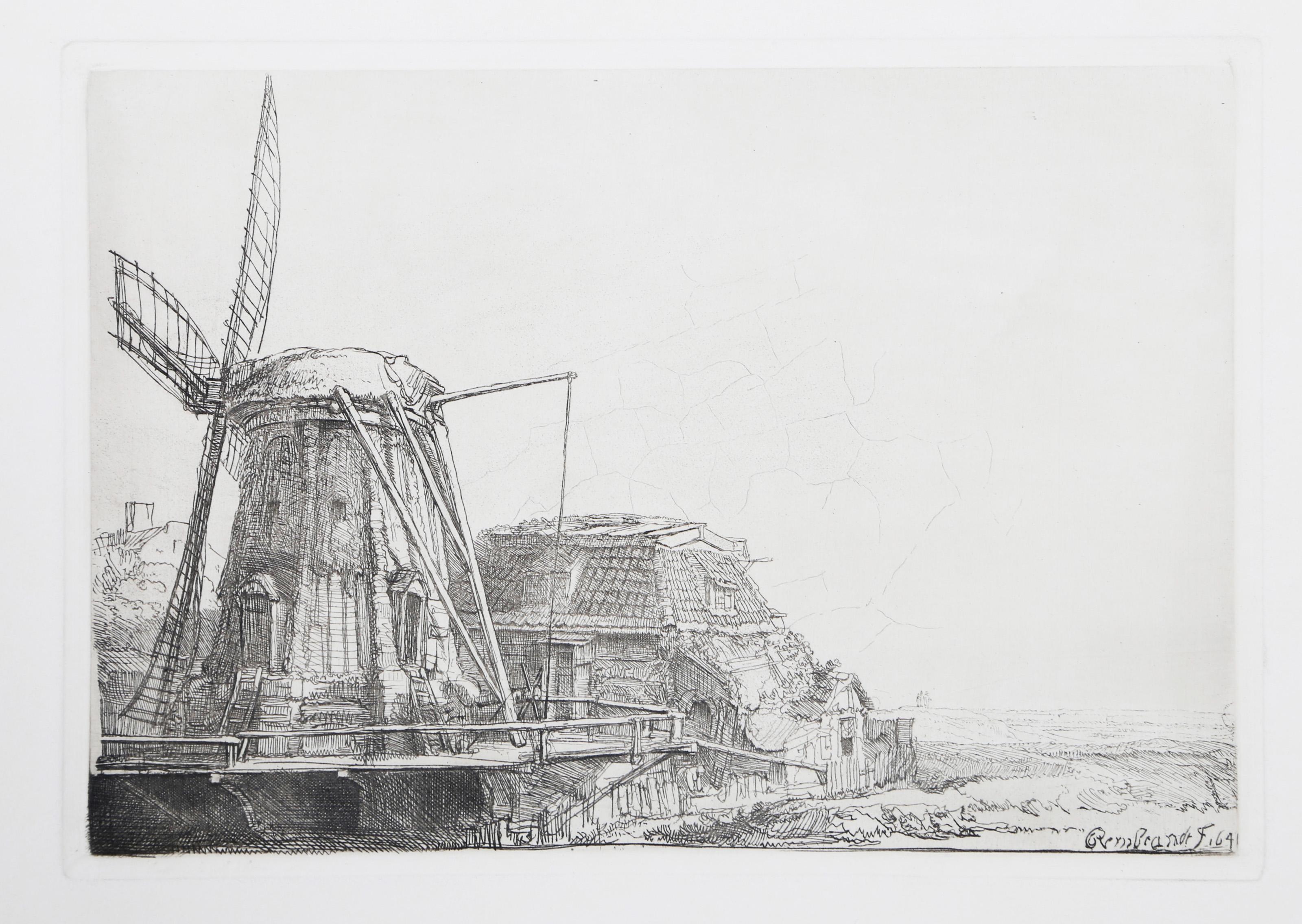The Windmill, Etching by Rembrandt van Rijn For Sale 1