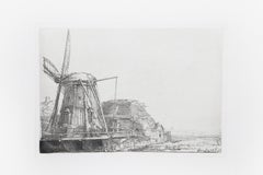 Antique The Windmill, Etching by Rembrandt van Rijn