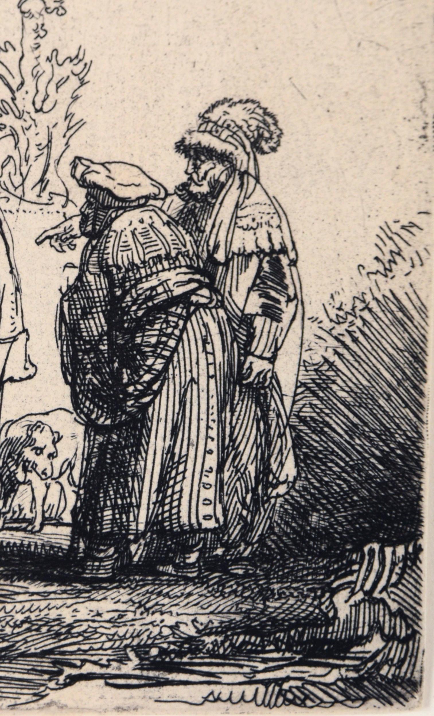 Three Oriental Figures (Jacob and Laban?) - Etching on Laid Paper 1