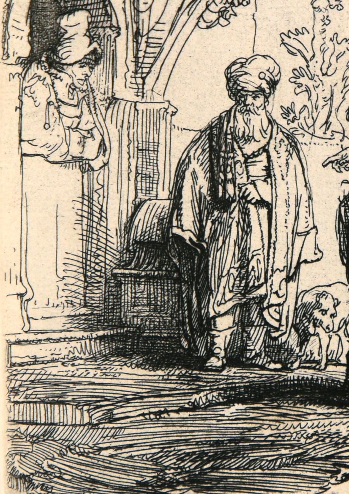 Three Oriental Figures (Jacob and Laban?) - Etching on Laid Paper 2