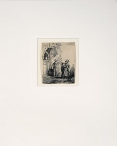 Three Oriental Figures (Jacob and Laban?) - Etching on Laid Paper