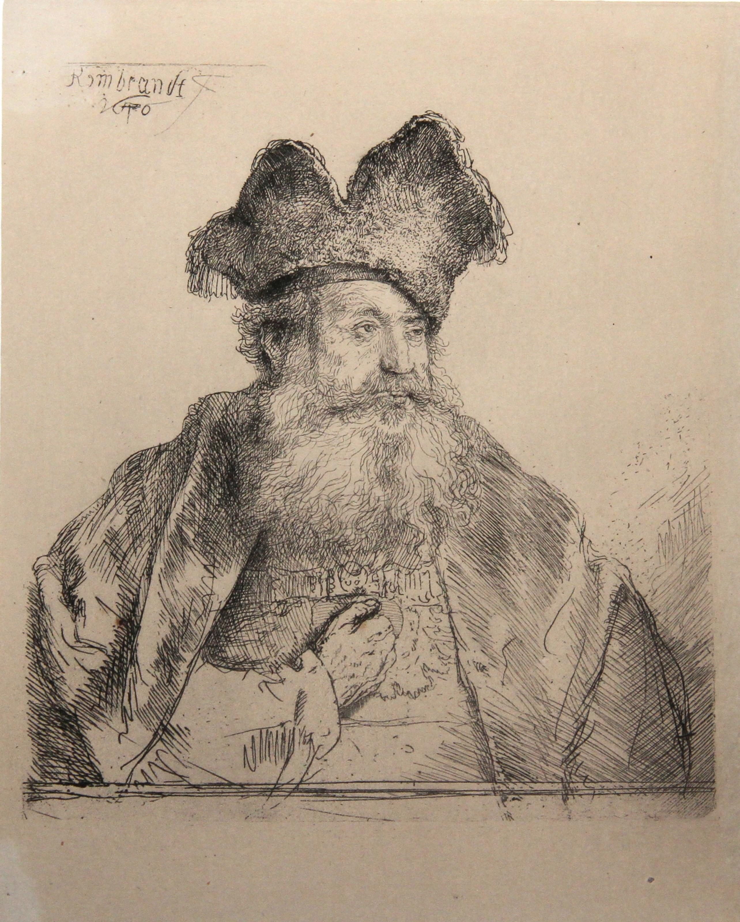 Rembrandt van Rijn, Dopo di Amand Durand, olandese (1606 - 1669) - (After) Rembrandt van Rijn, Dopo di Amand Durand, olandese (1606 - 1669)  Vieillard au Bonnet Fendu (B265). Anno: 1878 (dell'originale 1640), Medium: Heliogravure, Dimensioni: 6  x