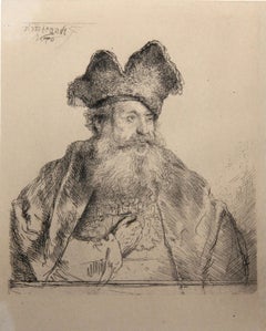 Vieillard au Bonnet Fendu (B265), Heliograbado de Rembrandt van Rijn