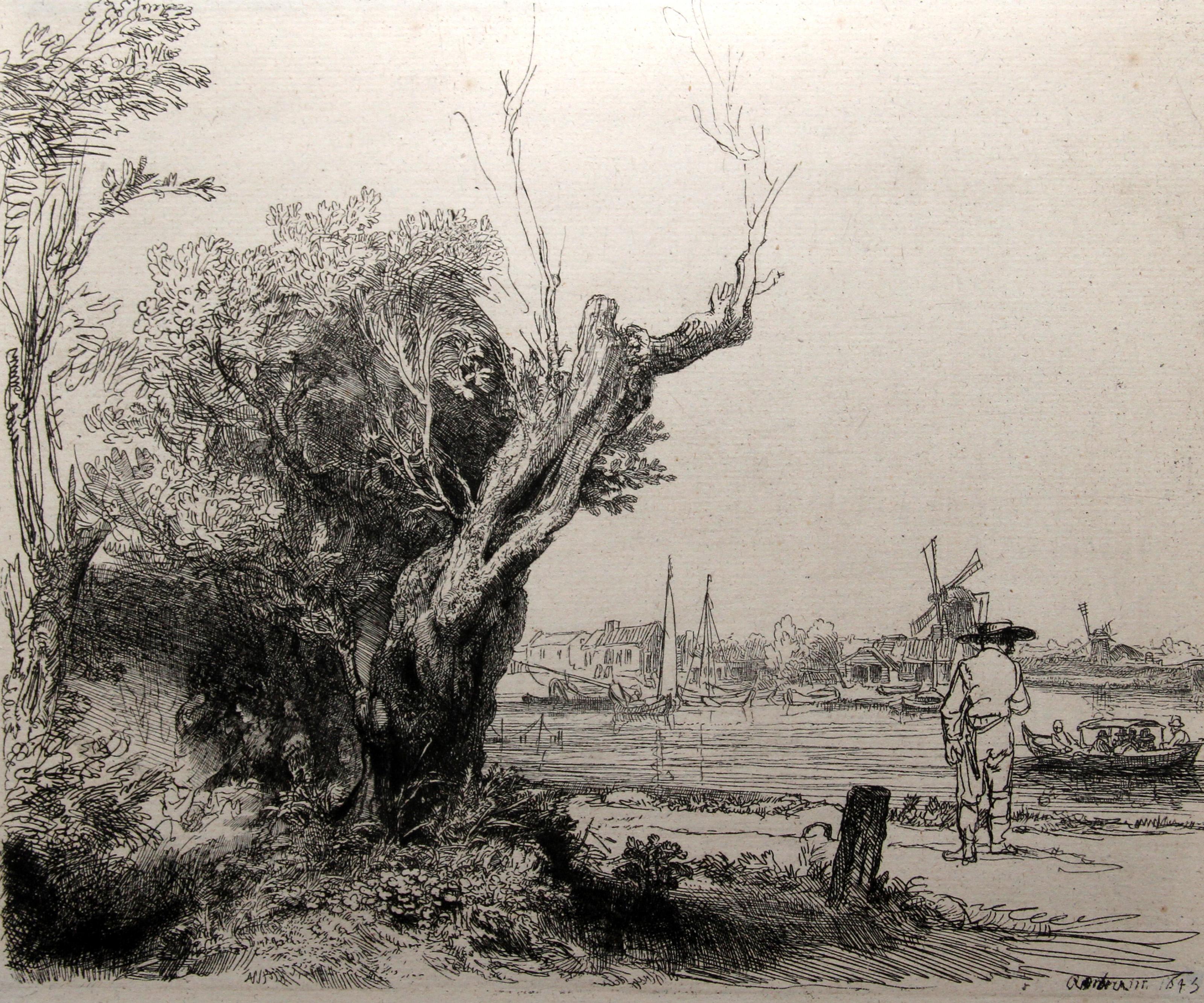 Vue d'Omval pres d'Amsterdam (B209), Heliogravure by Rembrandt van Rijn For Sale 1