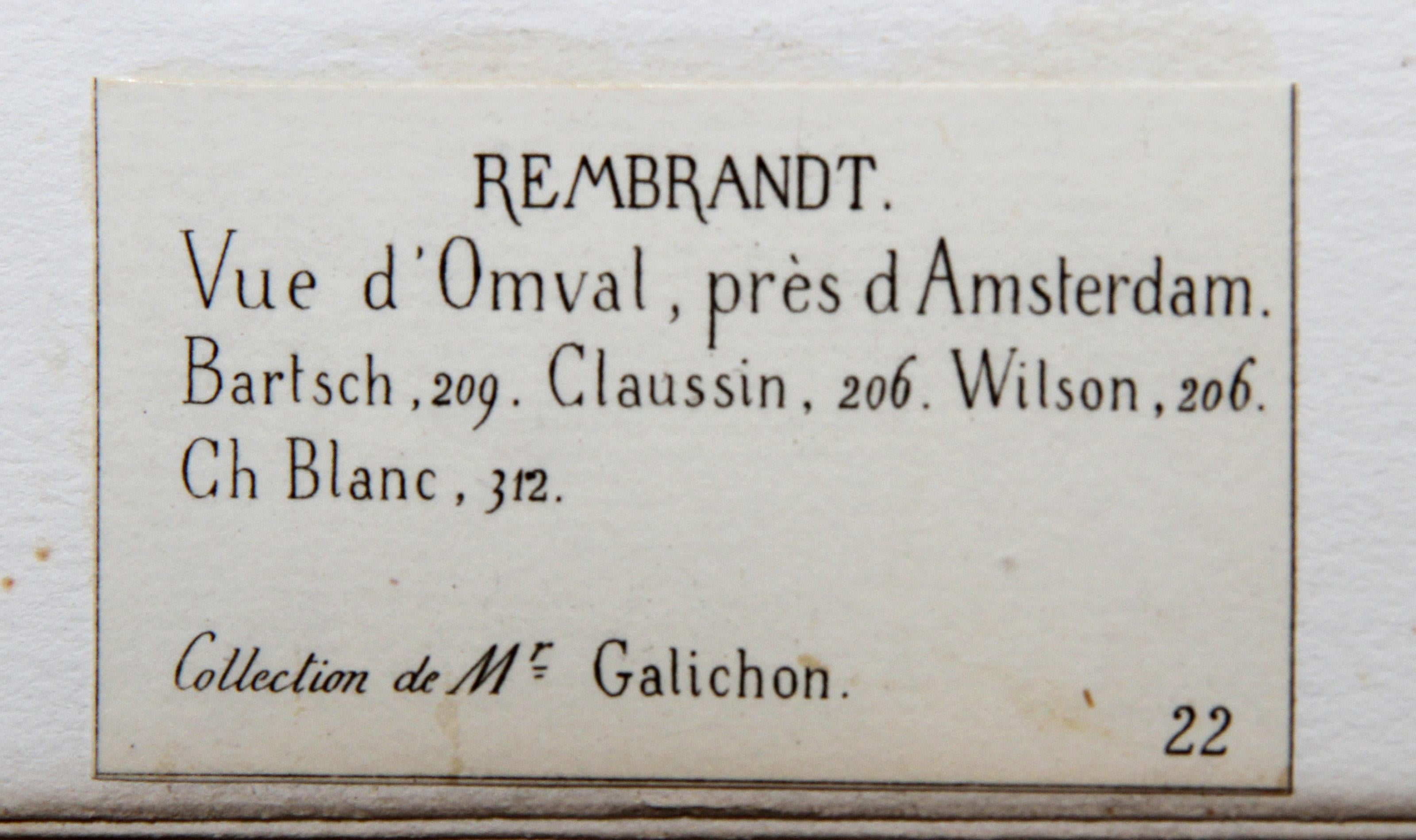 Vue d'Omval pres d'Amsterdam (B209), Heliogravure by Rembrandt van Rijn For Sale 2