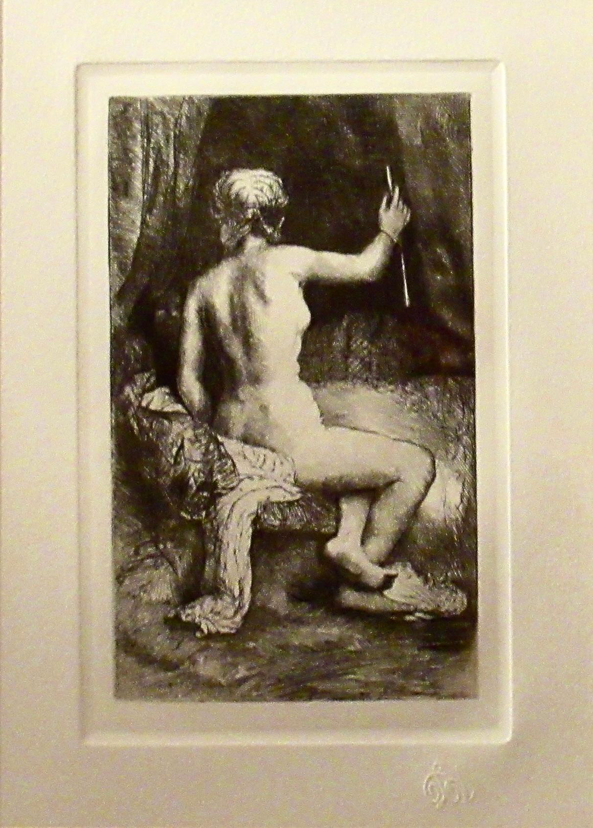 Frau mit Pfeil – Print von Rembrandt van Rijn