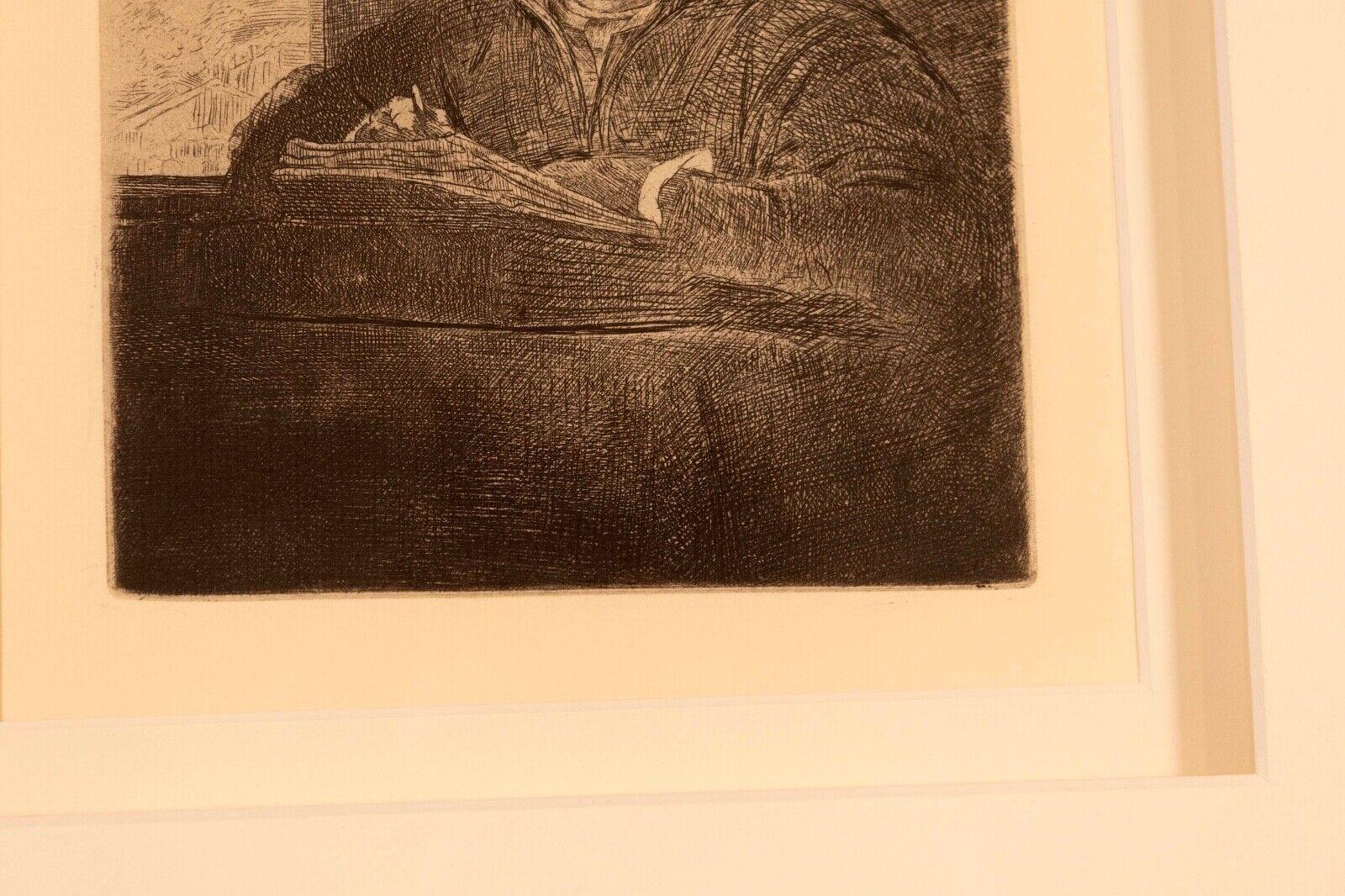 Paper Rembrandt Van Rijn Self Portrait Drawing at Window 1648 Etching Millenium Ed. For Sale