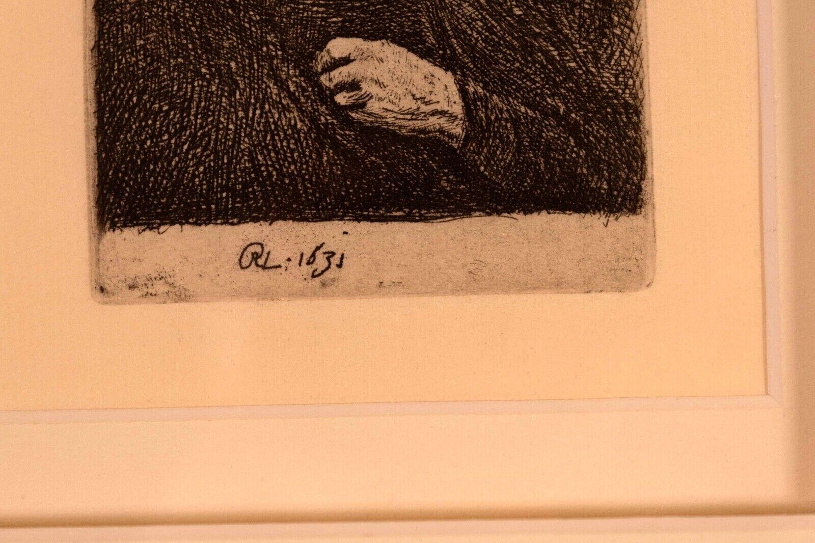 Rembrandt van Rijn The Artist's Mother 1631 Radierung Millenium Edition Gerahmt (Papier) im Angebot