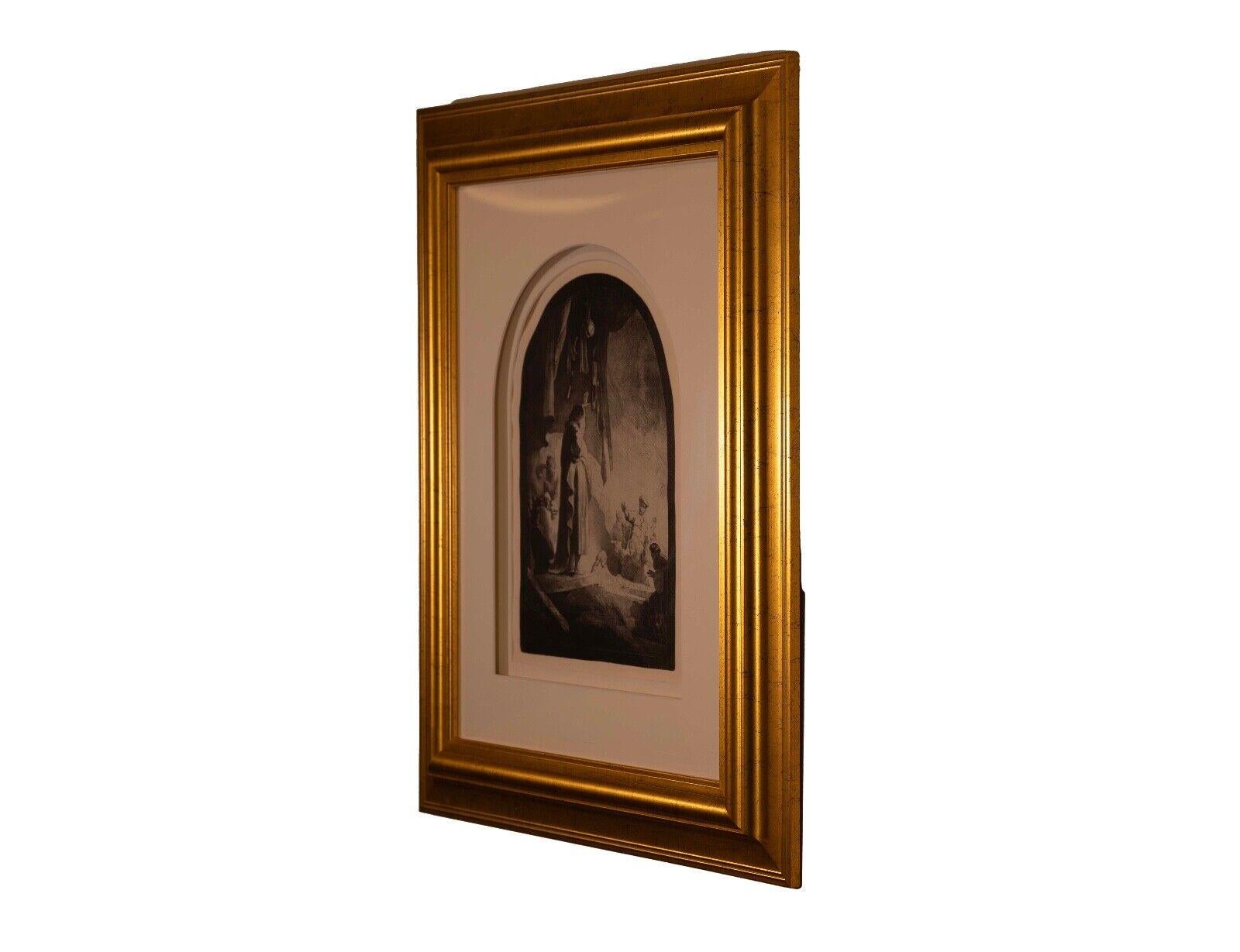 Rembrandt Van Rijn The Raising of Lazarus 1630 Etching Millenium Edition Framed In Good Condition In Keego Harbor, MI