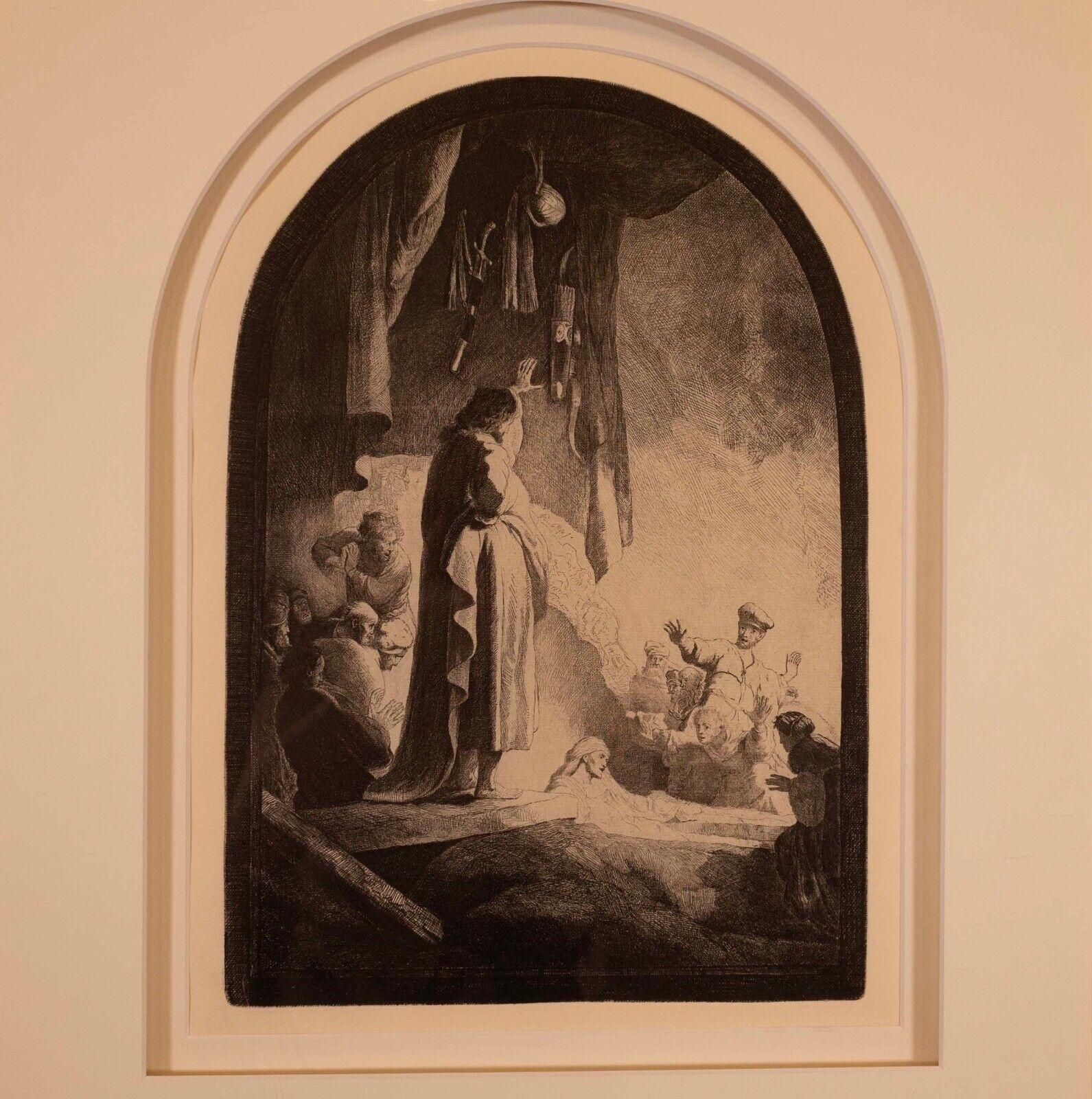 Mid-17th Century Rembrandt Van Rijn The Raising of Lazarus 1630 Etching Millenium Edition Framed 