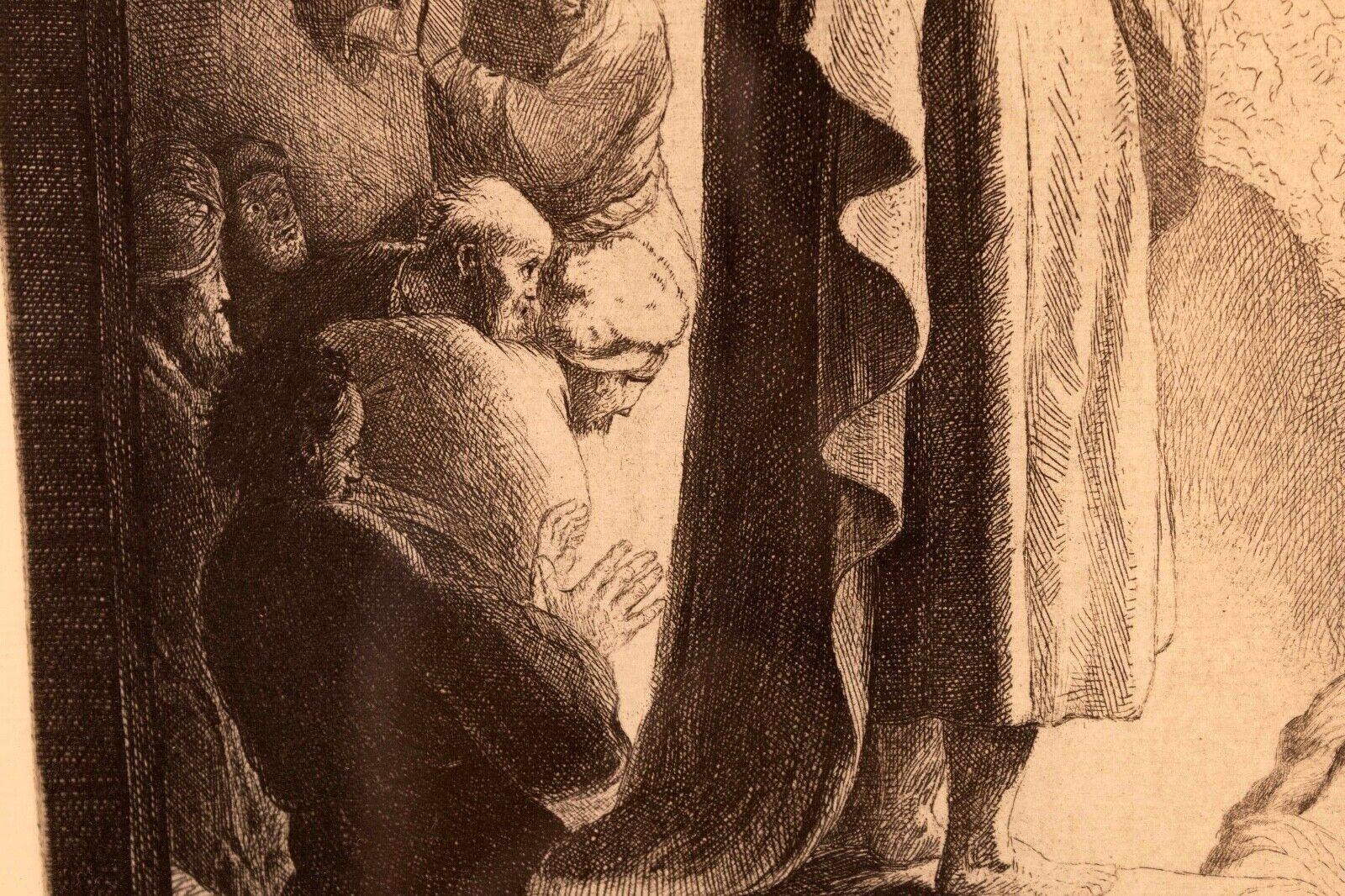 Rembrandt Van Rijn The Raising of Lazarus 1630 Etching Millenium Edition Framed  3