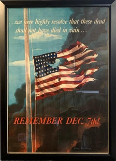 "Remember Dec. 7th" Vintage WWII Poster by Allen Saalburg, 1942