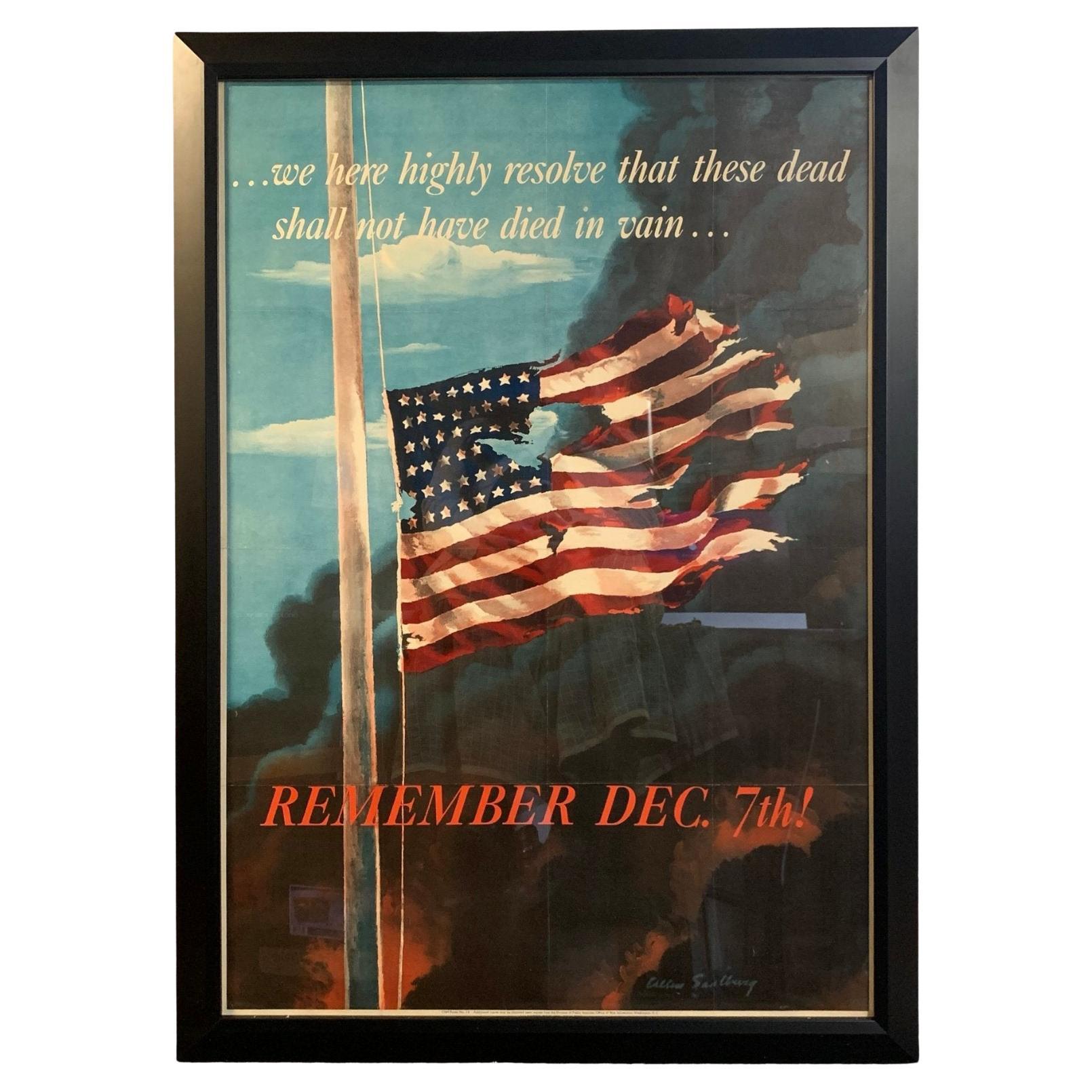 "Remember Dec. 7th" Vintage WWII Poster by Allen Saalburg, 1942