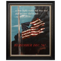 "Remember December 7th!" Vintage WWII Poster by Allen Saalburg, 1942