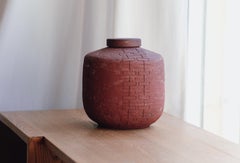 Remember Us Double Happiness Jar 78 in Red Stoneware by Marie Martin Ceramics