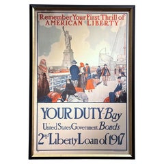 "Remember Your First Thrill of American Liberty" WWI 2nd Liberty Loan Poster