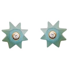Remembrance Aquamarin- und Diamant-Sonnenohrringe