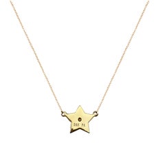 Remembrance Gold and Diamond Star Charm Pendant Mini