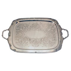 Antique "Remembrance" Heavy Silver on Copper Tea Tray