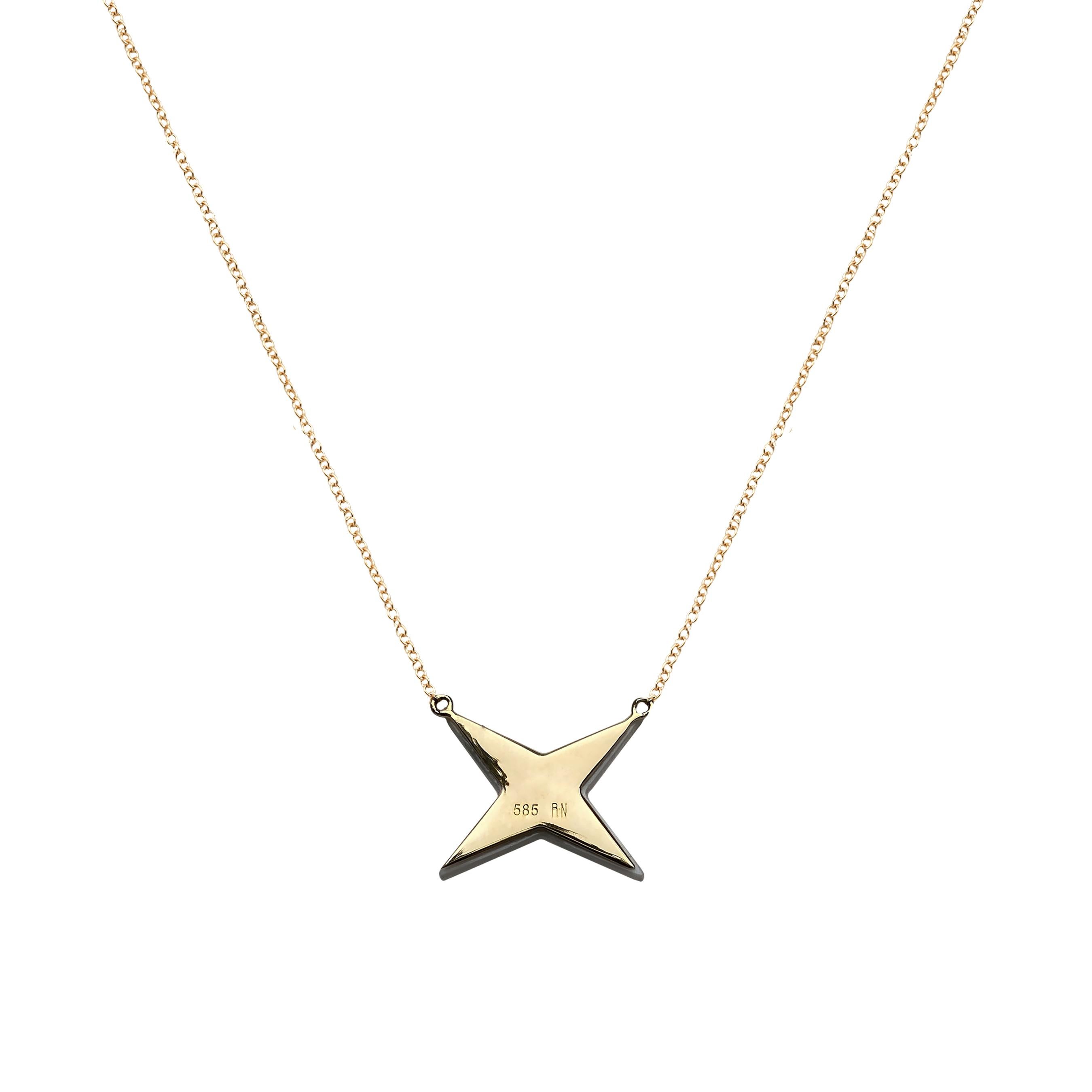 Pendentif breloque Remembrance en lapis et diamants, 4 étoiles avec diamants et pointes allongées en forme de pointes Neuf - En vente à Houston, TX