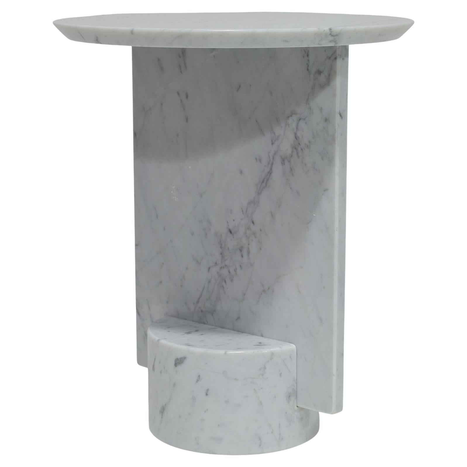Remi Bouhaniche "My Dear" Side Table in Carrera Marble For Sale