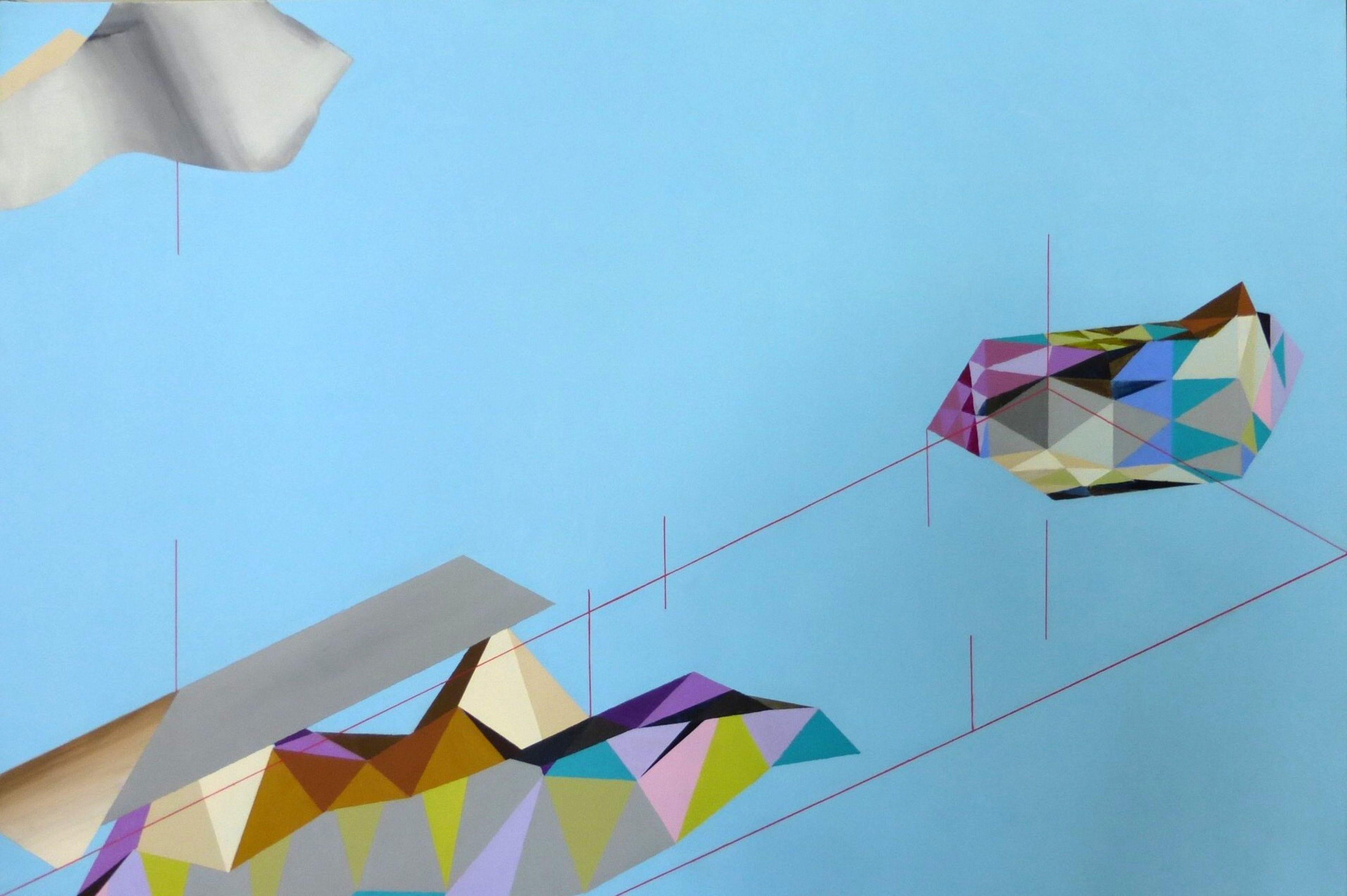 Abstract Painting de Rémi Delaplace - Debajo de ella, Pintura, Acrílico sobre lienzo