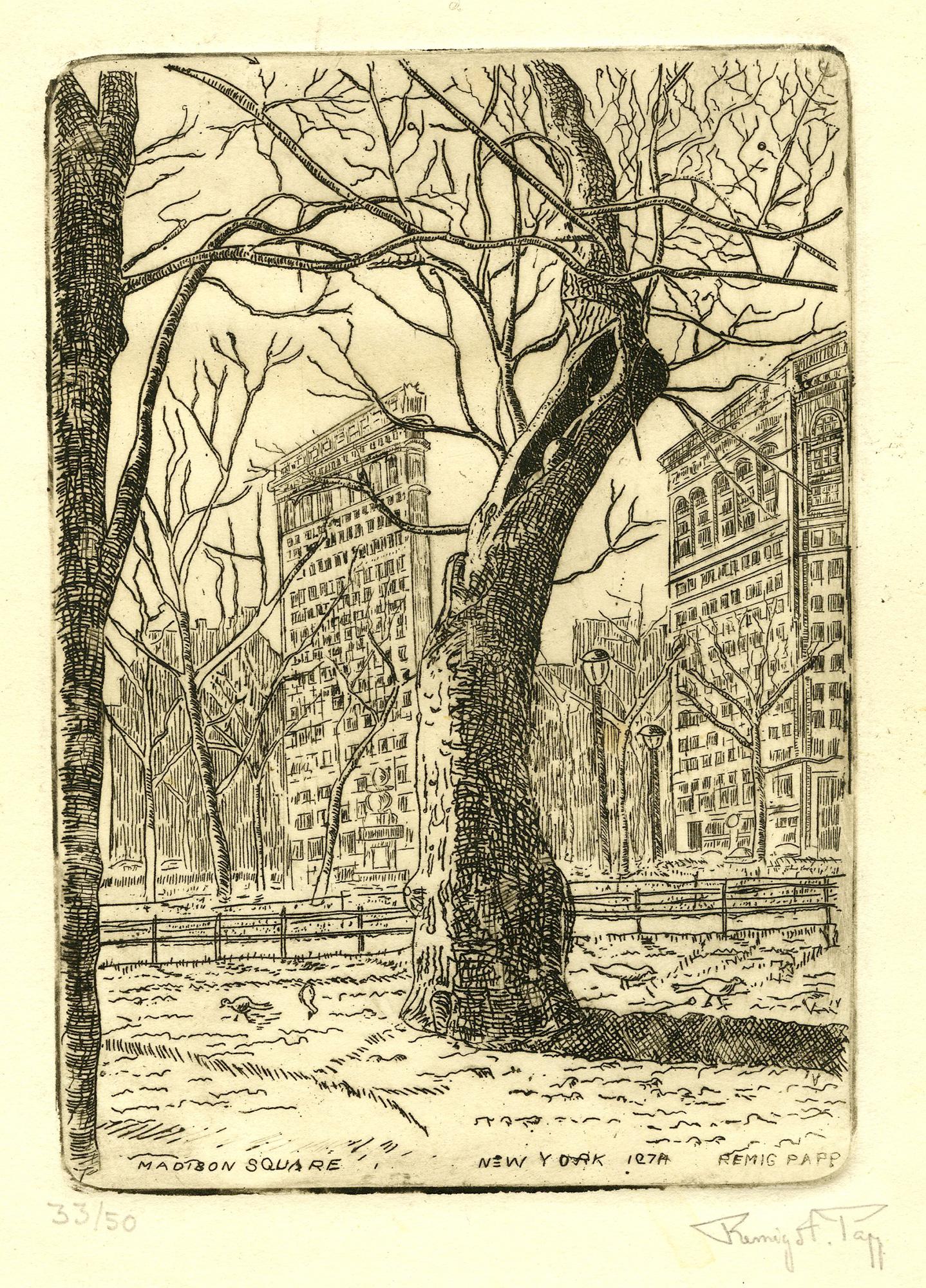 Remig Papp Landscape Print - Madison Square, N.Y.C.
