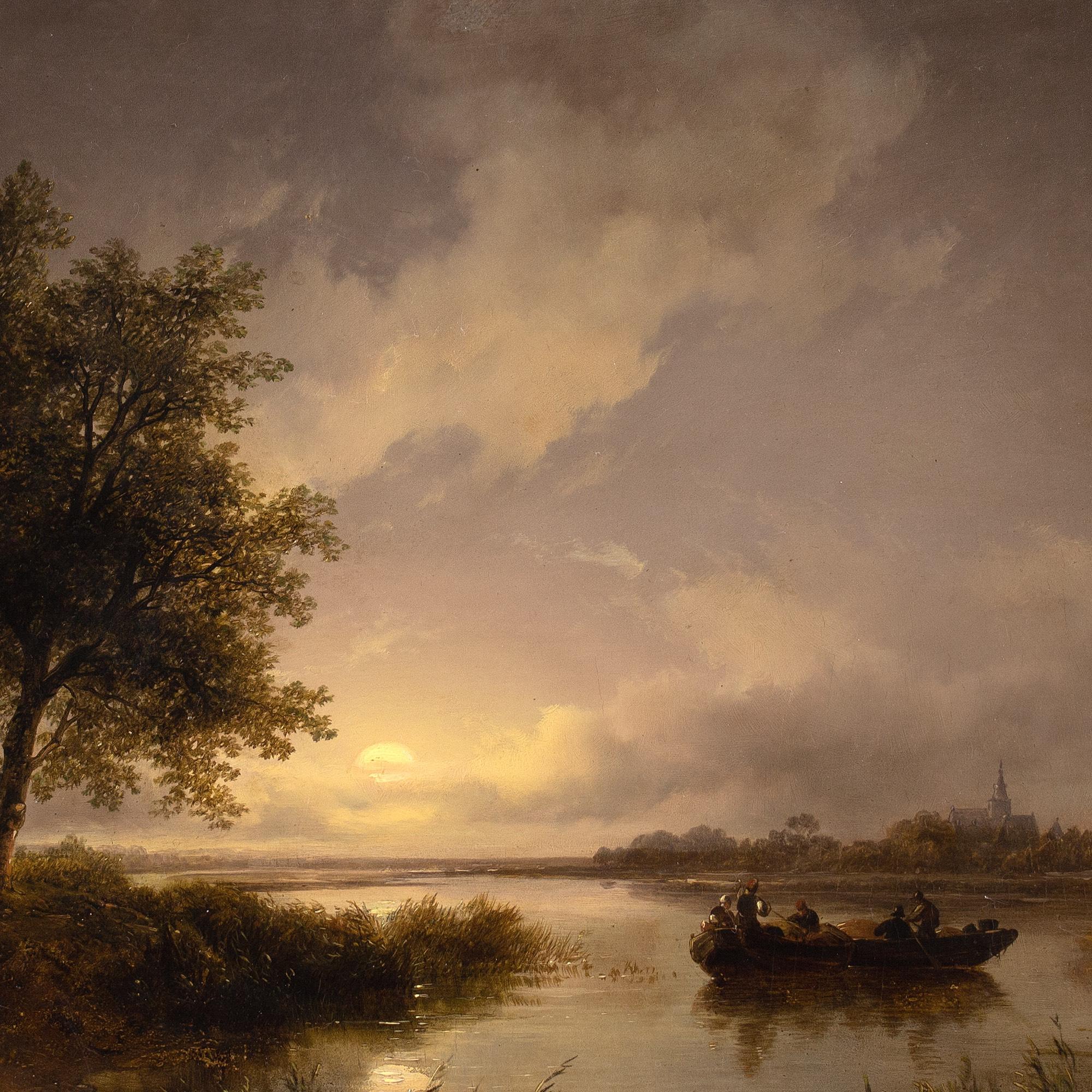 Remigius van Haanen (Circle), Twilight Landscape With River Crossing 6