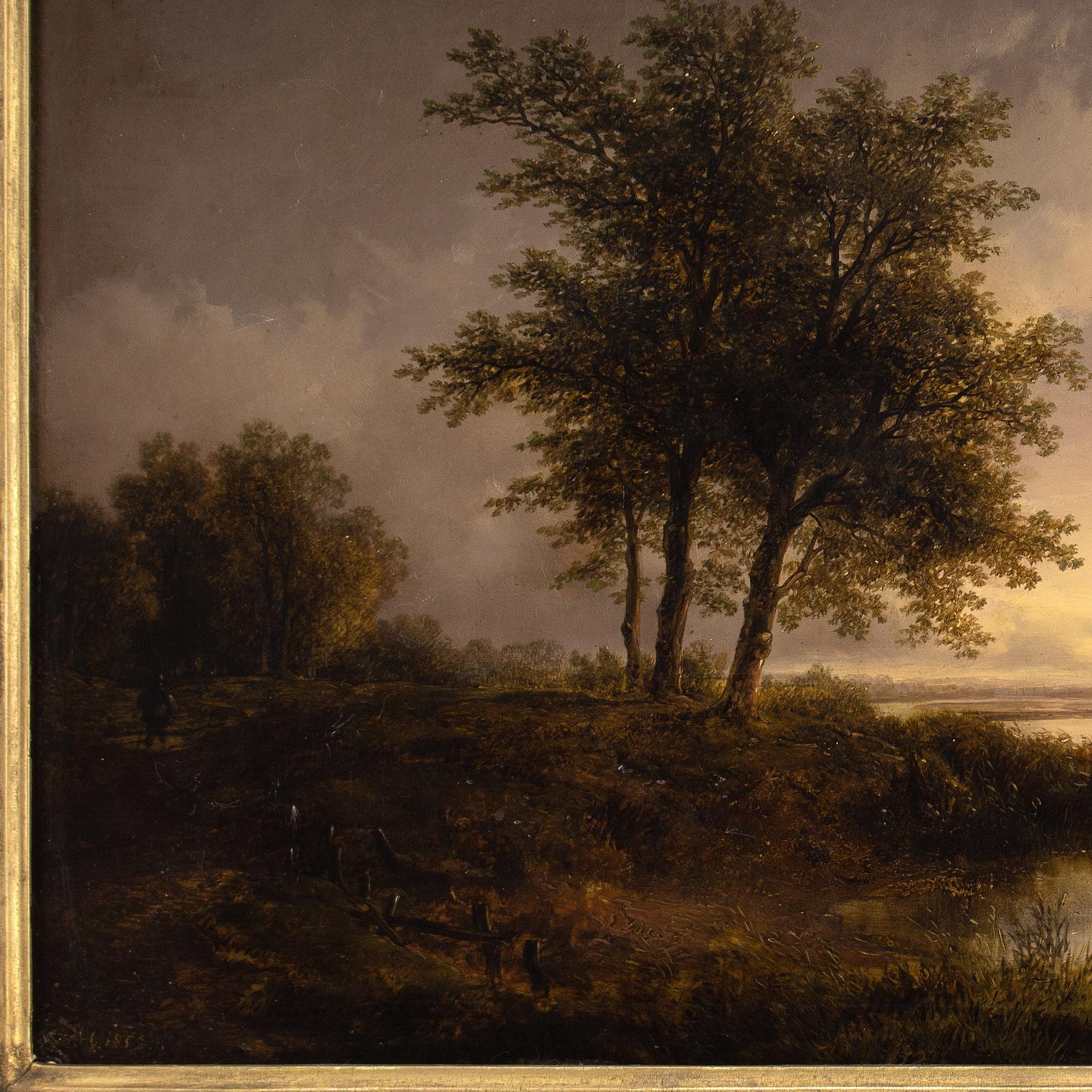 Remigius van Haanen (Circle), Twilight Landscape With River Crossing 7
