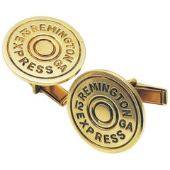 Remington 14 Karat Yellow Gold 12 Gauge Shotgun Shell Cufflinks