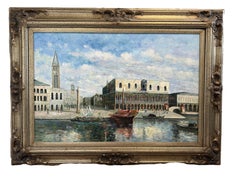Remington Large oil painting on canvas cityscape, Italy Venice, Piazza San Marco