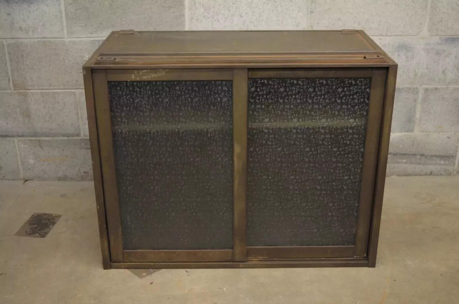Remington Rand Industrial Green Steel Metal Stacking Barrister Storage Cabinet B For Sale 1