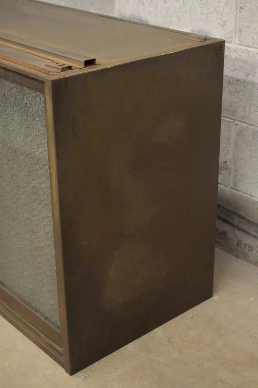Remington Rand Industrial Green Steel Metal Stacking Barrister Storage Cabinet B For Sale 2