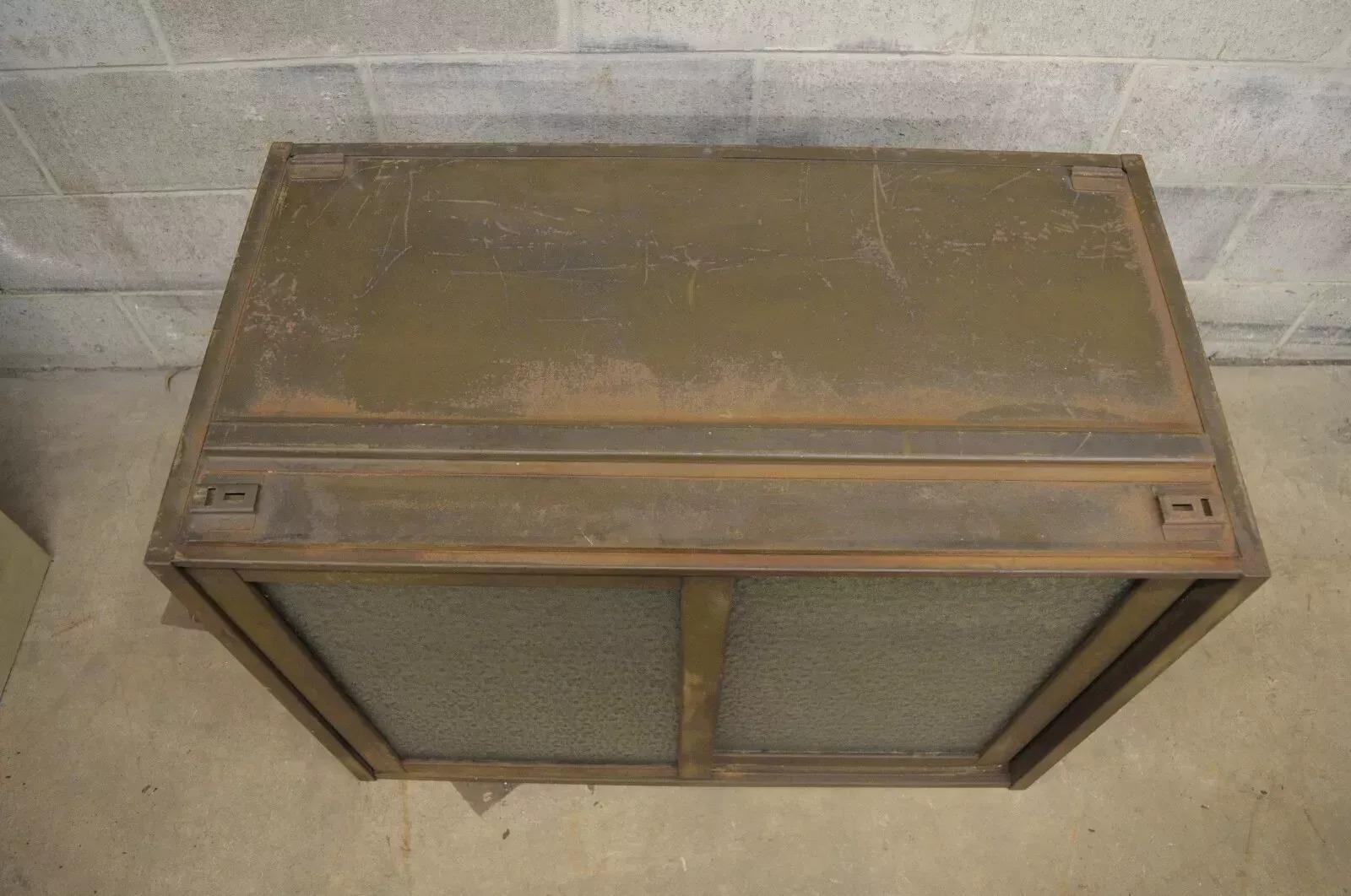 Remington Rand Industrial Green Steel Metal Stacking Barrister Storage Cabinet B For Sale 4