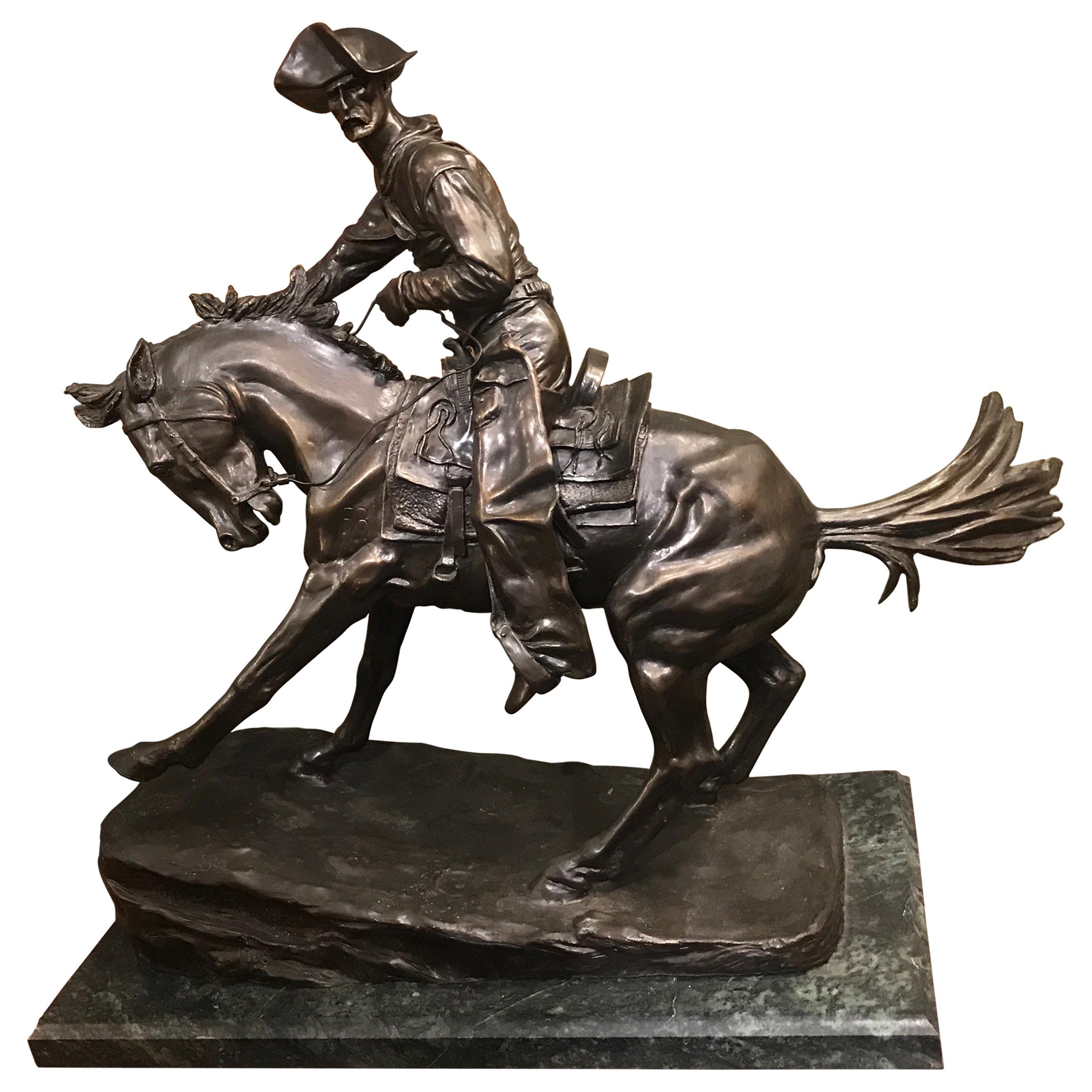 Remington Style Bronze, "The Cowboy" after Remington For Sale at 1stDibs