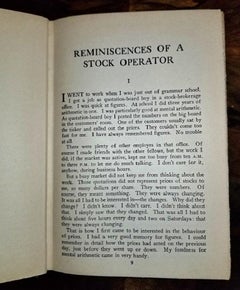 Reminiscences of a Stock Operator by Lefevre 1st Edition