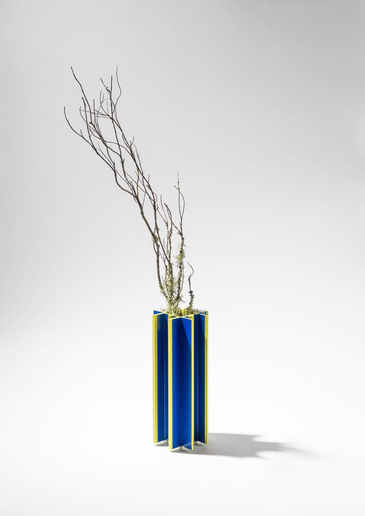 For the BD Barcelona's 'Remix Project (Volume 3)', Jorge Penadés' 'Piscis' series makes use of extruded aluminium parts salvaged from old lamps and shelves to create a collection of vibrant vases. Limited edition and part of a series of six, 'Piscis