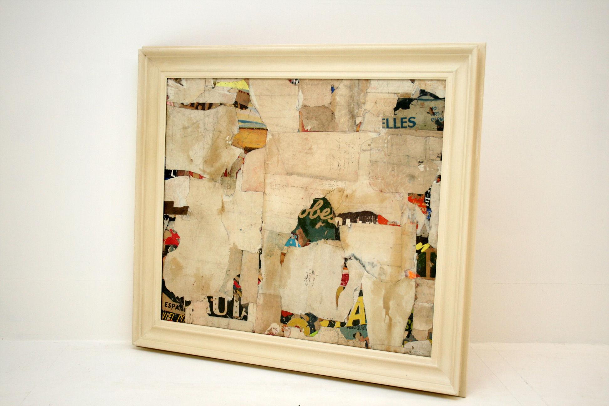 English Remnants 15 Medium Abstract Collage by Artist Huw Griffith