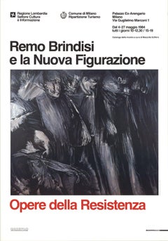 1984 Nach Remo Brindisi „Works of the Resistance“ Schwarz, Blau Italien Offset