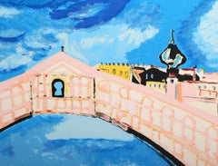 Canale di Venezia, sérigraphie impressionniste de Remo Brindisi