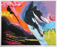 Figure Astratte, sérigraphie surréaliste de Remo Brindisi