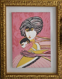 La maternité - Sérigraphie originale de Remo Brindisi - années 1980