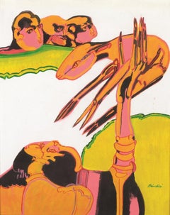 Pastorale (Pastoral) - Original Tempera on Paper by Remo Brindisi - 1950s