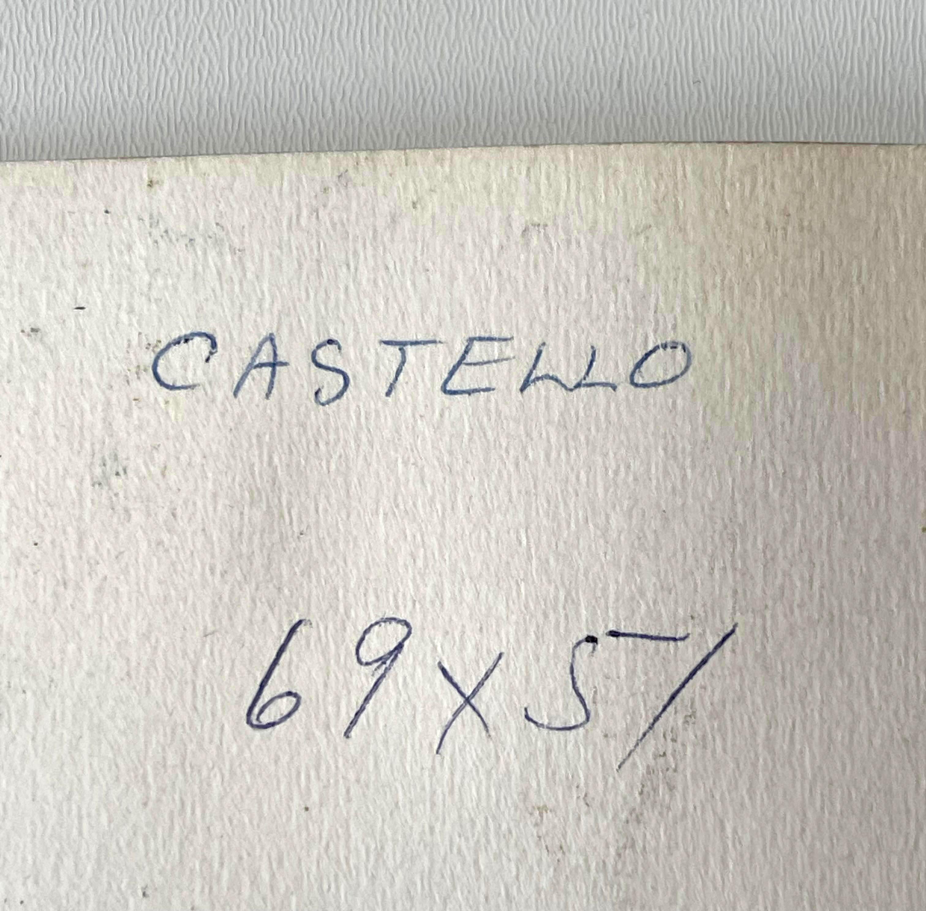 Castello (Castle) signé, art expressionniste abstrait du milieu du siècle dernier 1