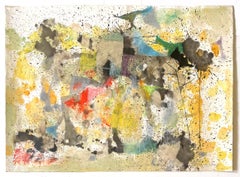 Castello (Castle) signed unique painting abstract expressionist mid century art